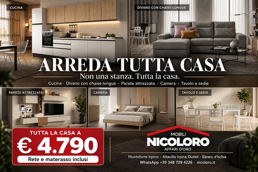 Arreda tutta casa a 4.790 euro, rete e materasso inclusi (card)